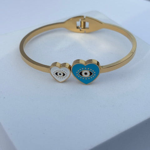 Evil Eye in Heart Bracelet