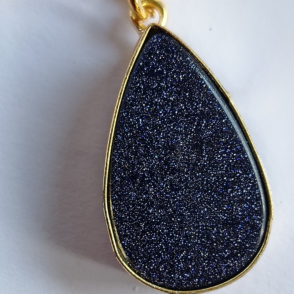 Violet Druzy Stone Drop Pendant