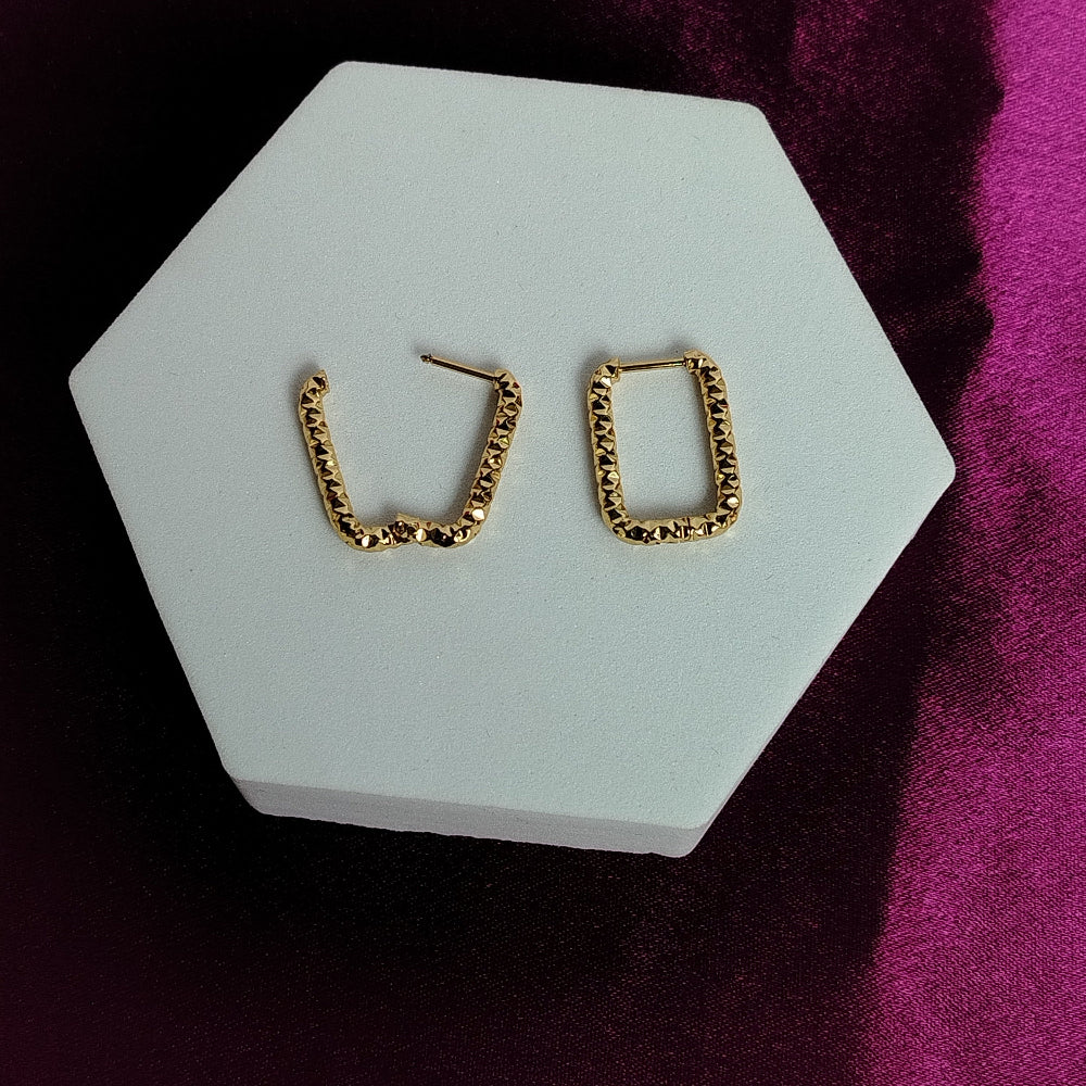 Carved Square Hoops Kept Open