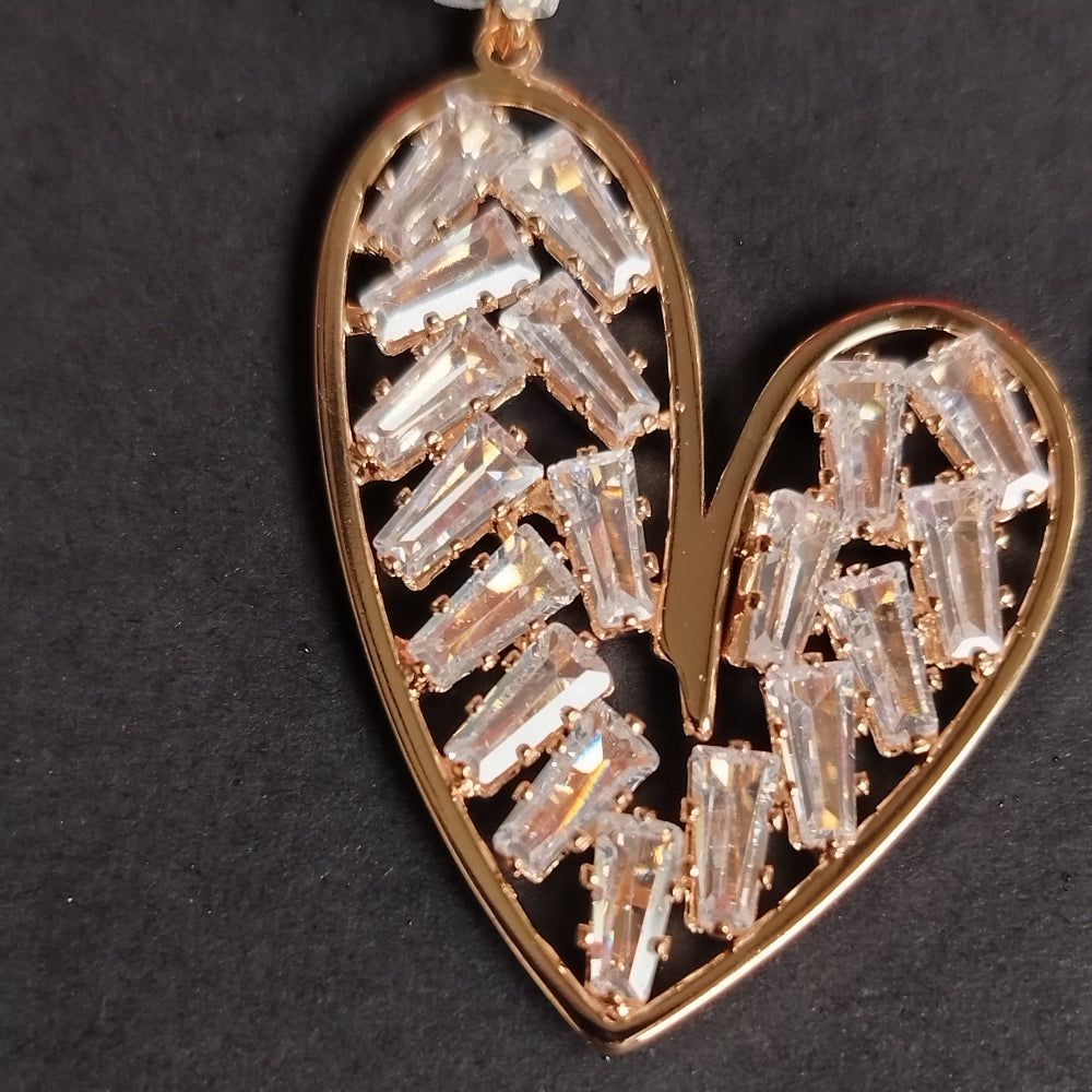 Rosegold Heart Danglers with AD Bracket Settings
