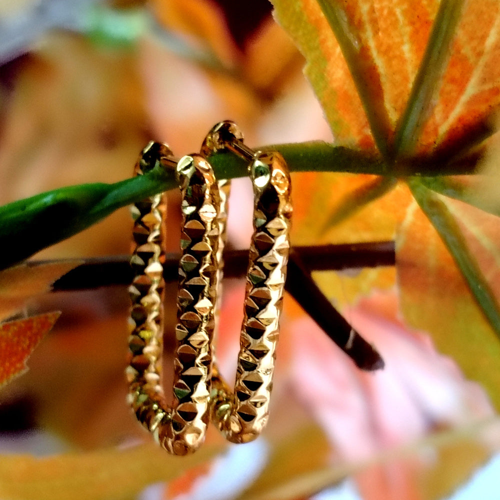 Side view of Carved Square hoops