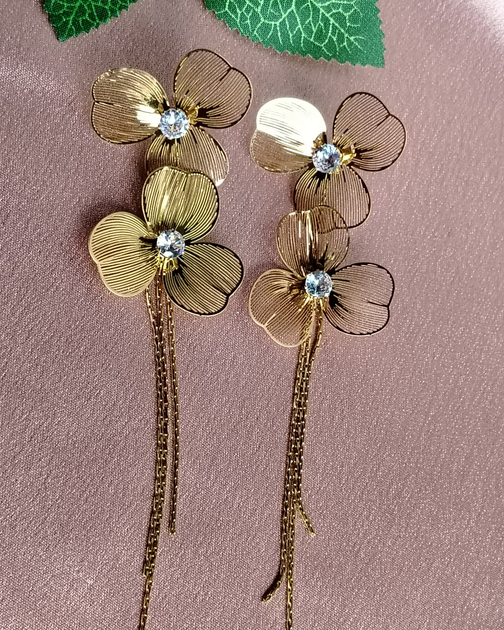 Multi-layered Floral Earrings with Tassles