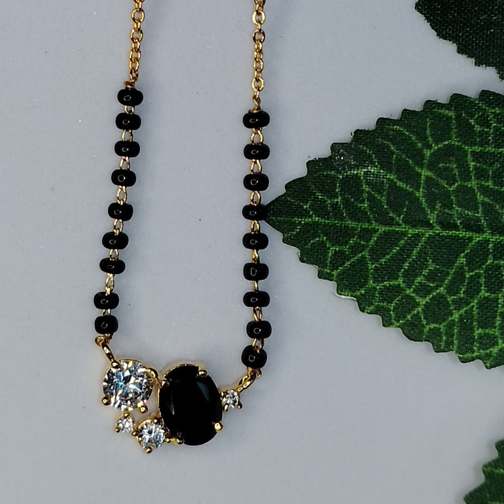 Mangalsutra with AD and Black Crystal