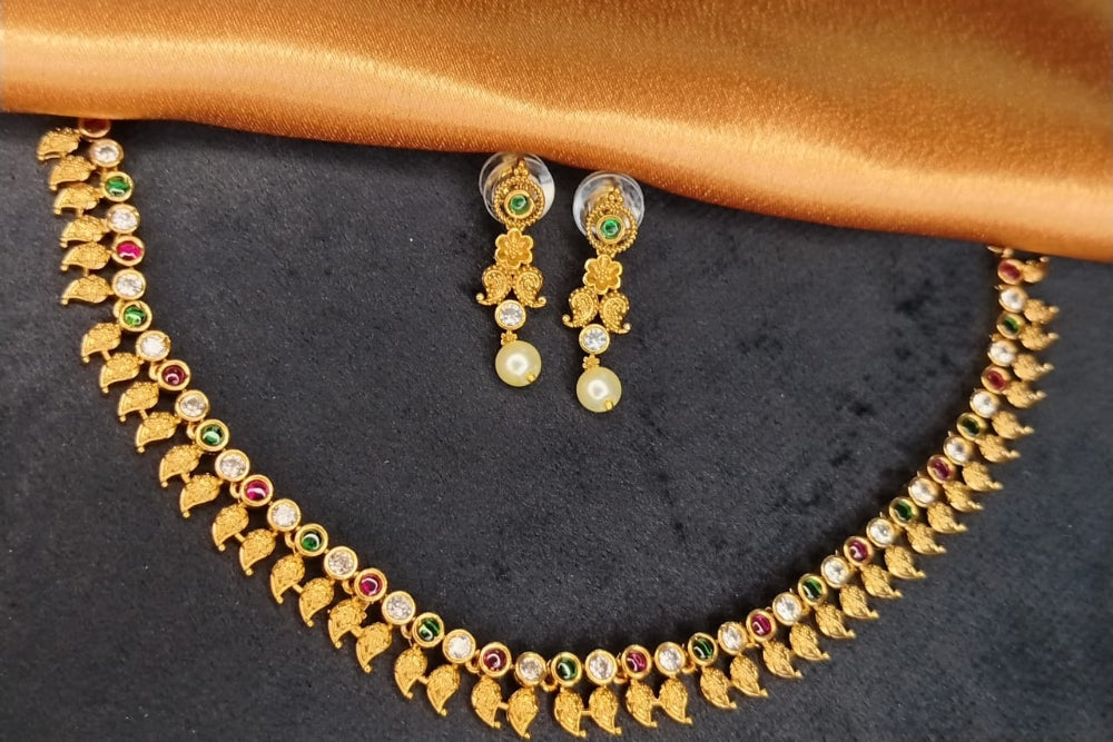 Antique Maanga Mala with red and Greeen Stones