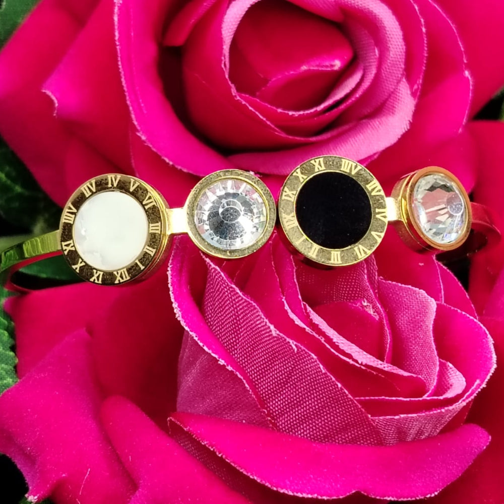 Black and White white Crystal Bracelet on Roses