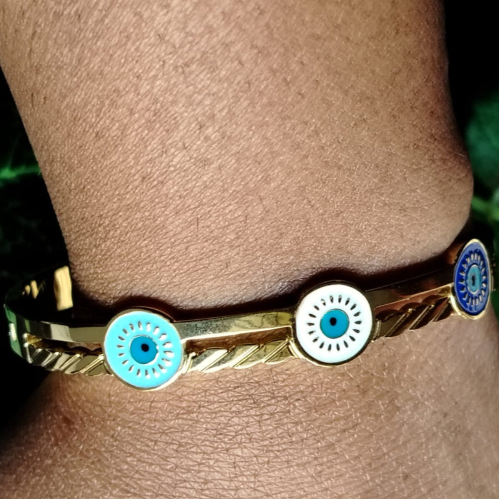 Model Wearing Evil Eye Bracelet