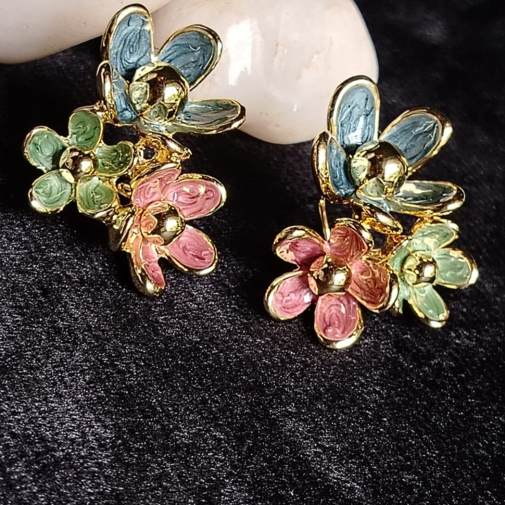 Korean Style Floral Bouquet Earrings