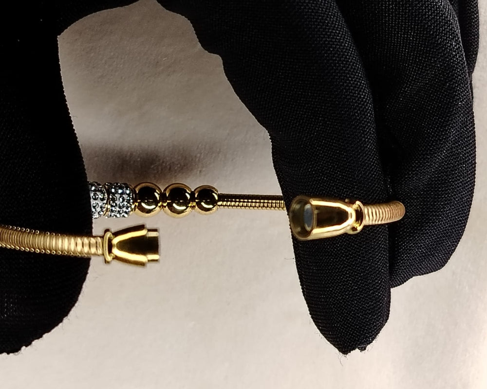 Model Holding Open Anti-tarnish Bracelet
