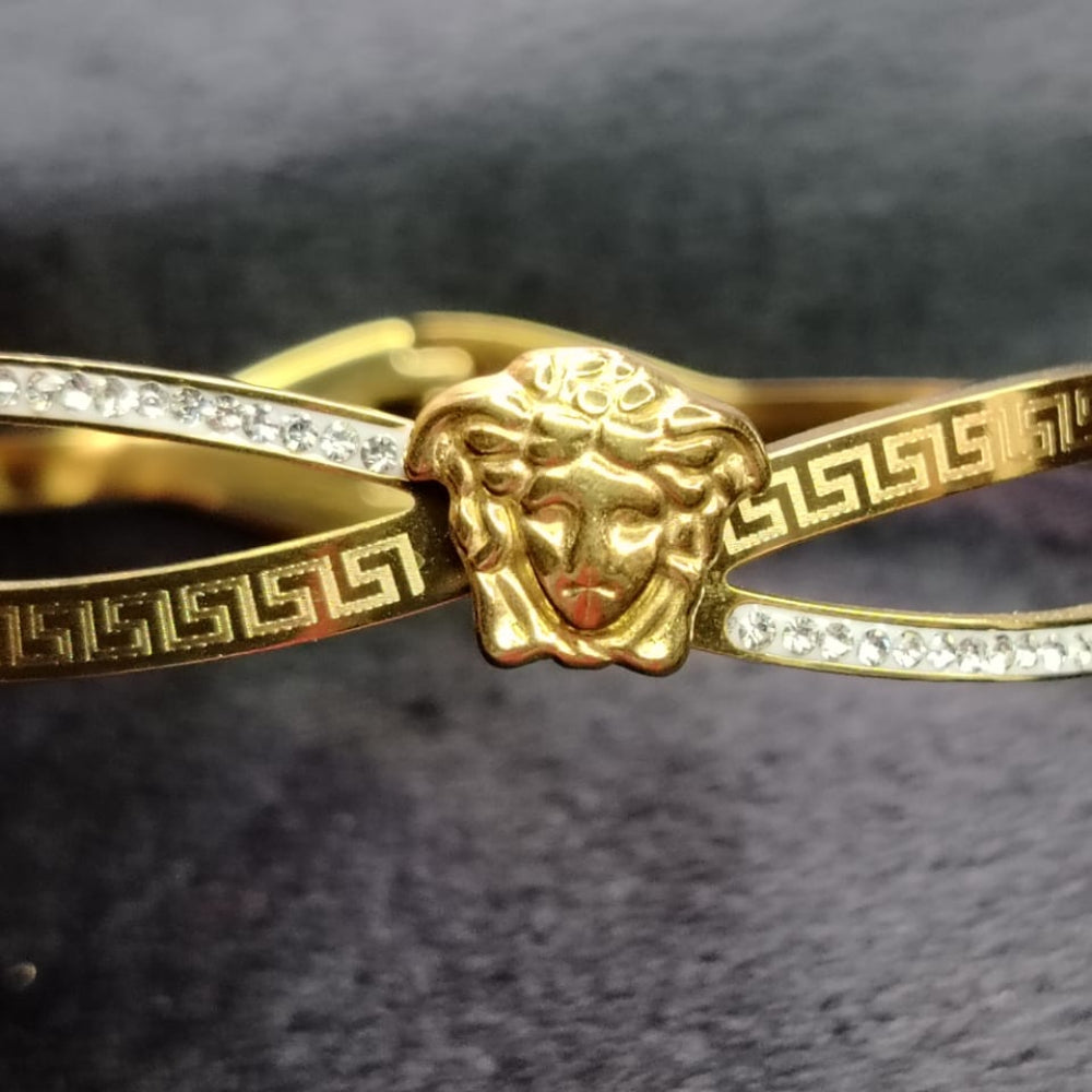 Versace Logo on Twisted Style Golden Bracelet