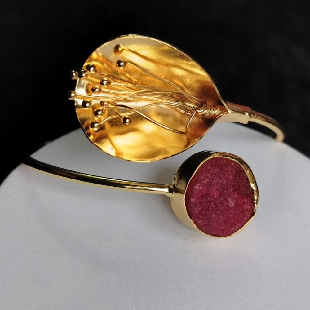 Druzy Stone Floral Handcuff