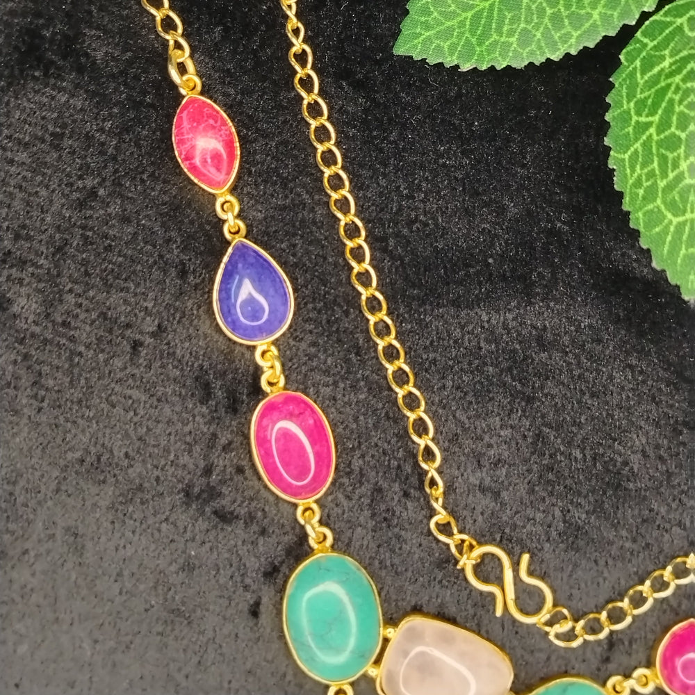 Golden Natural Stone with Hook Closure