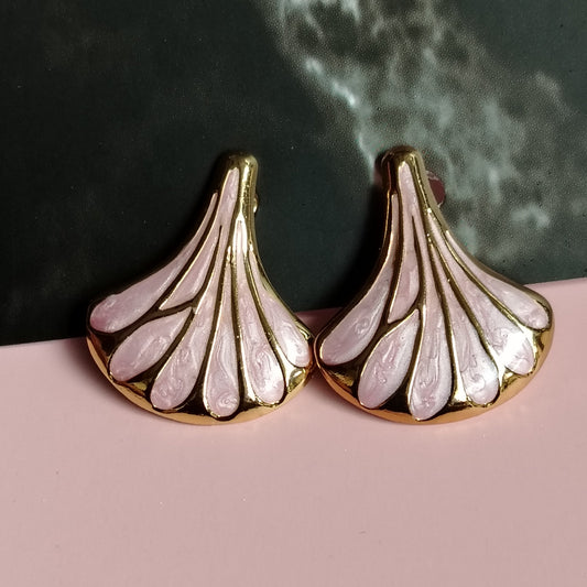 Anti-tarnish Metallic Pink Enamel Petal Tops