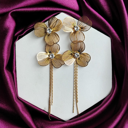 Brand Inspired Floral Earrings with Tassles