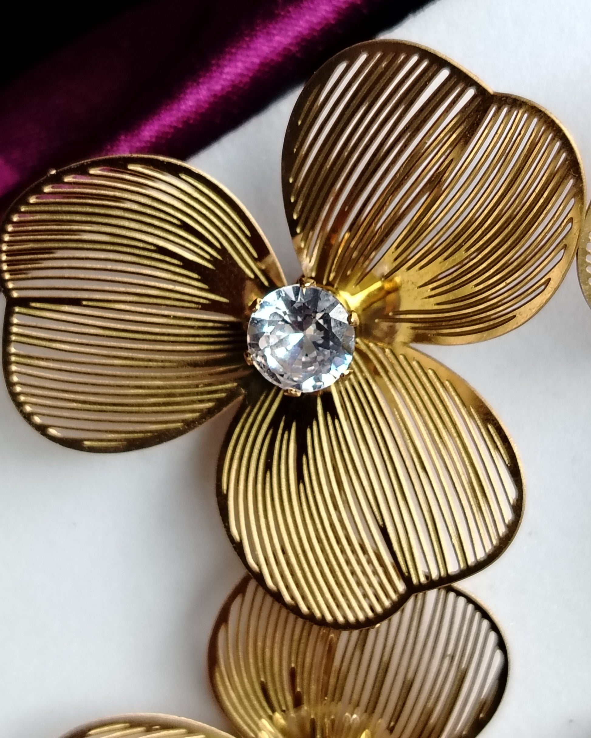 Beautiful Flower with American Diamond