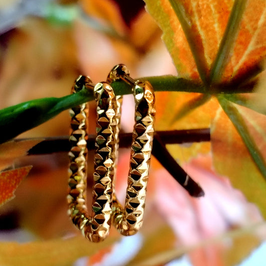 Side view of Carved Square hoops
