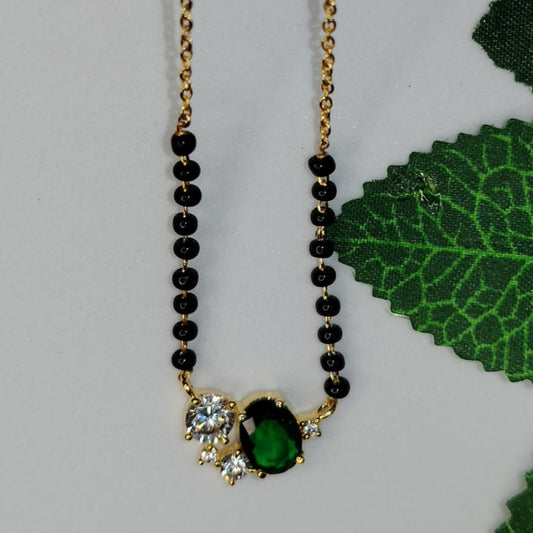 Mangalsutra with AD and Emerald