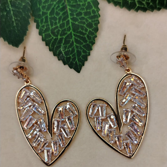 AD Bracket Setting Heart Danglers