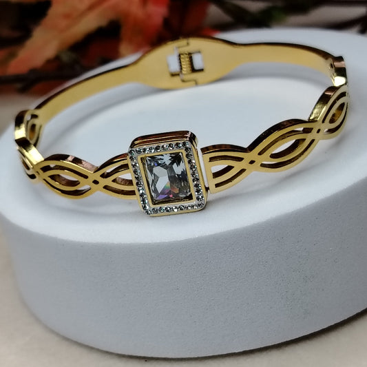 Braided Style Bracelet with American Diamonds