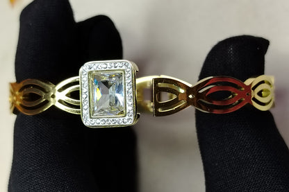 Model Holding ANti-tarnish Bracelet Open