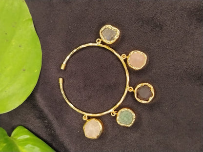 Open Kada with Semi-precious Stone Charms